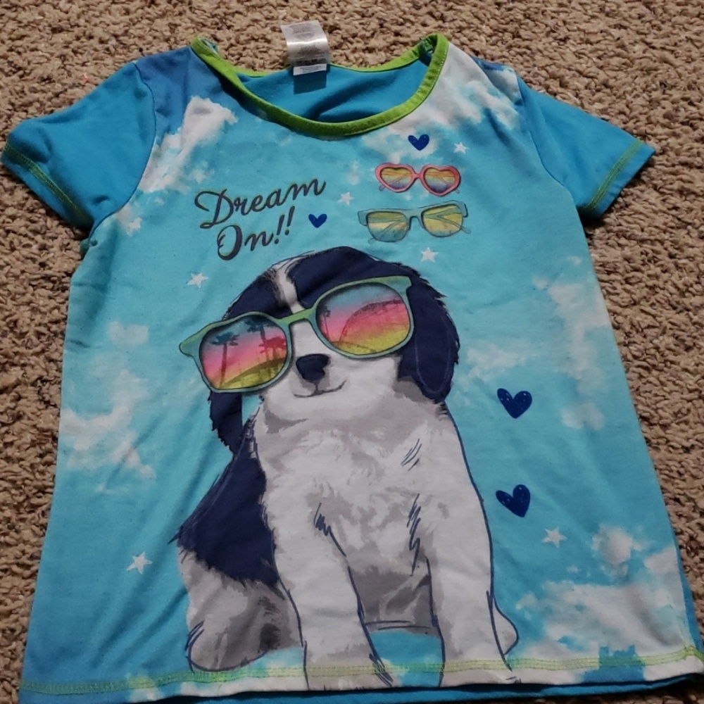 Blue dog pajama shirt